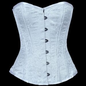 Elegant White Brocade Corset